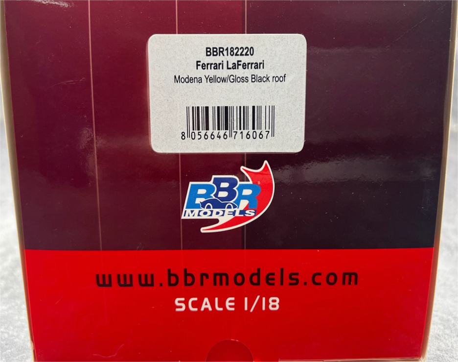 BBR MODELS Ferrari LaFerrari yellow hardtop 1:18 Car Pre-built Model view4