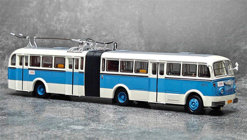 Beijing Public Transport BK560 articulated trolley bus Route 109 blue 1:64 Bus Pre-built Model view5