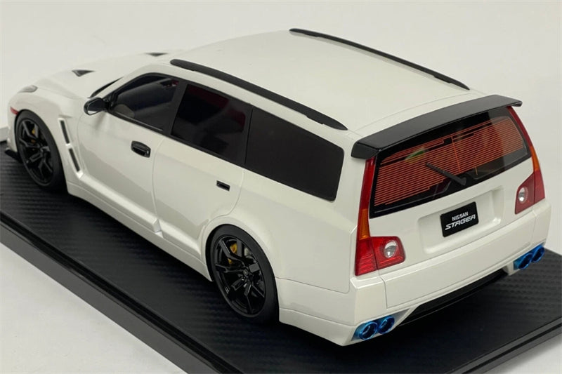 1:18 Nissan Stagea GT-R35 Custom Version Wagon  Pearl White IVY Merit Limited Edition 50PCS ONLY Resin Model