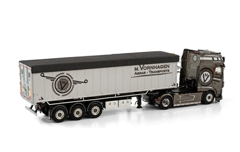 WSI DAF XF SSC MY2017 4X2 VOLUME TIPPER TRAILER - 3 AXLE M. VORNHAGEN 1/50 Truck Pre-built Model