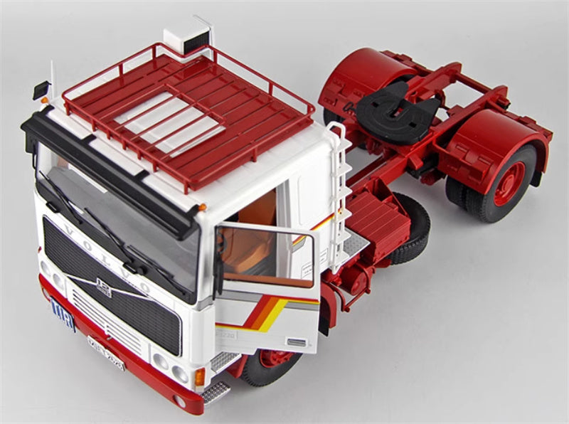Road Kings VOLVO F12 20 Tractor trailer Luggage rack version white-red Limited Edition 1000PCS ONLY 1:18 Truck Pre-built Model view5