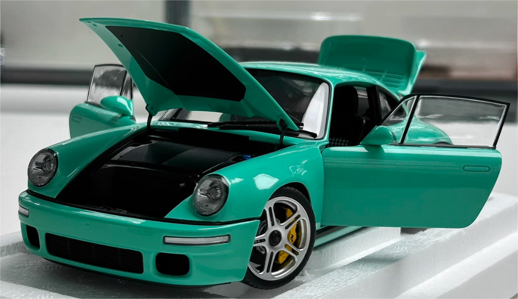 Almost Real Porsche 911 RUF 2018 Mint Green 1:18 Car Pre-built Model view11