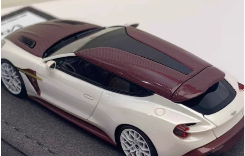 1:64 Aston Martin Shooting Brake Autotune Shanghai Expo Limited Edition Pearl White Red Carbon Resin Model view3
