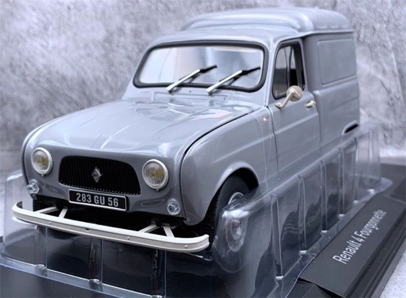 NOREV Renault 4 Fourgonnette Pickup 1965 Grey fully open 1:18 Car Pre-built Model view9