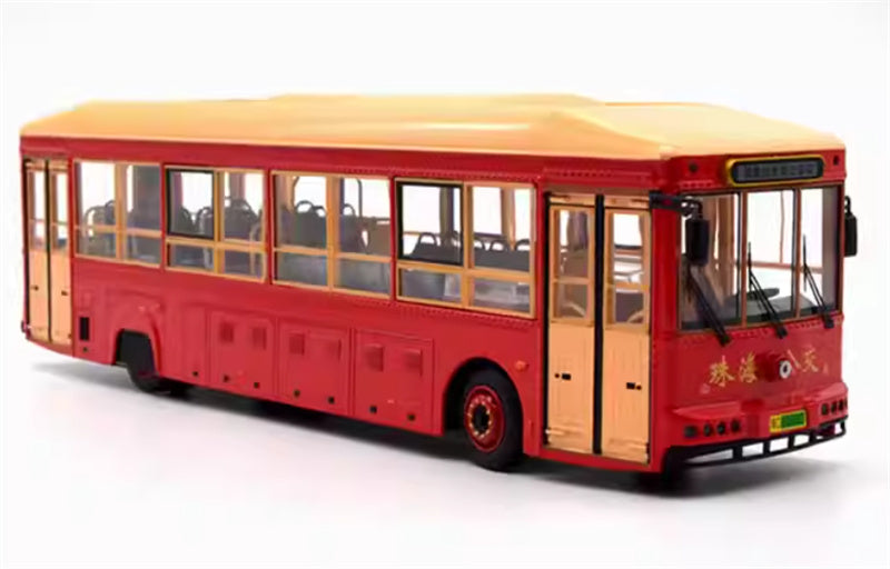 Zhuhai Bus Yinlong Pure Electric Bus red-orange 1:43 Car Pre-built Model view5