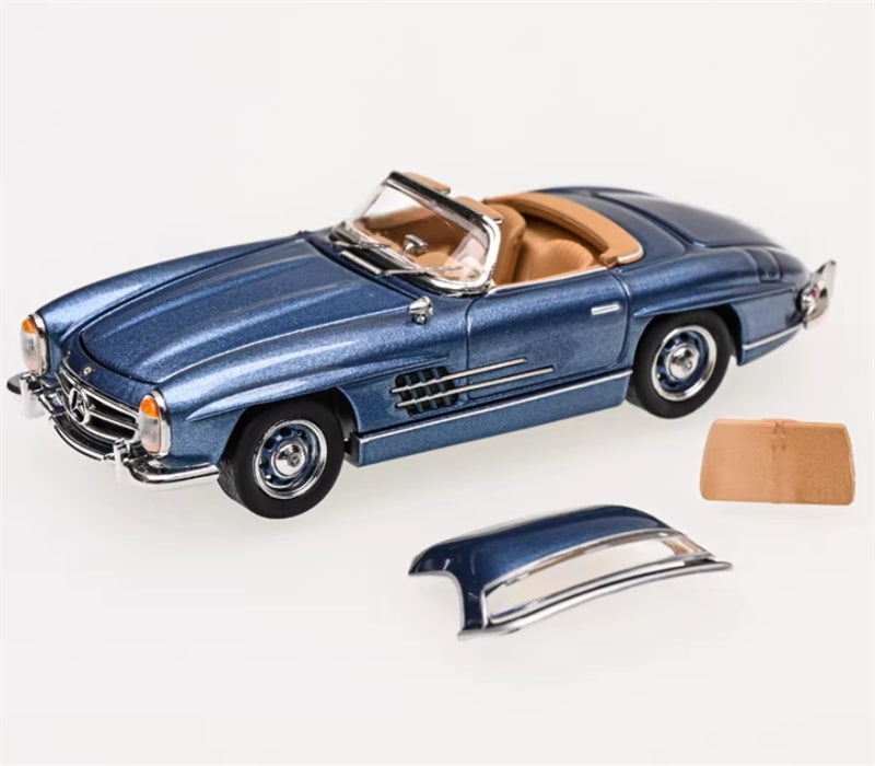 GFCC 1960 Mercedes Benz 300SL Roadster convertible vintage car Icy Blue Limited Edition 499PCS ONLY Hardtop 1:64 car Pre-built Model view2