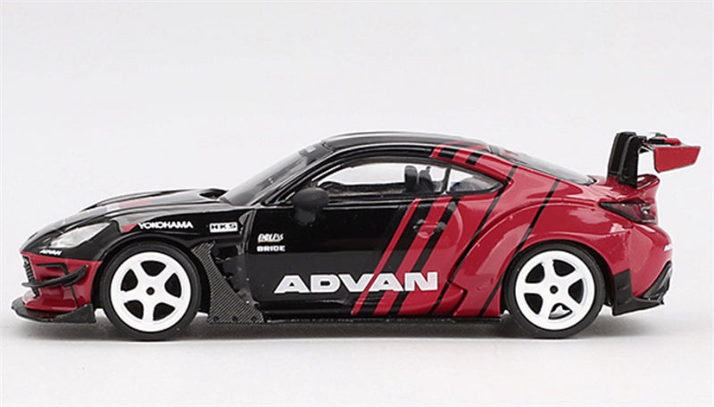 MINIGT Toyota GR86 HKS TYPE R ADVAN Coating 2022 Tokyo Auto Salon red-black 1:64 Car Pre-built Model view3