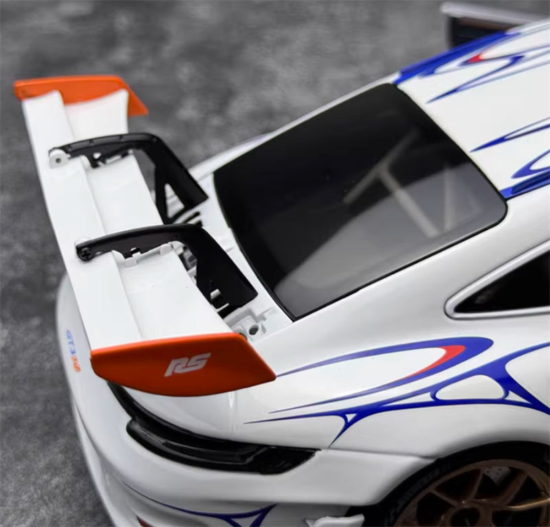 1:18 PORSCHE 911 (992) GT3 RS 2023 White Orange Decor  MINICHAMPS  DIECAST Car Model