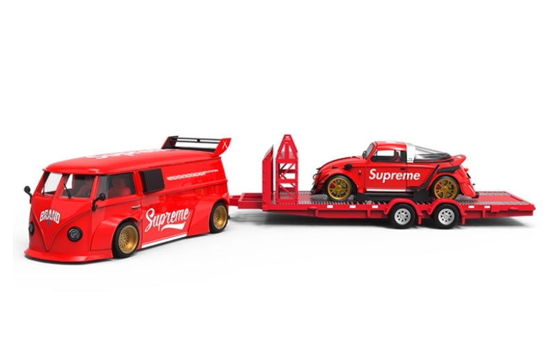 BSC Supreme Volkswagen Bus w/ RWB Beetle w/ Trailer Package Limited Edition 499PCS ONLY 1:64 Car Pre-built Model view2