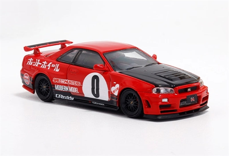 TimeMicro Nissan Skyline GTR34 Red #0 Regular Version Limited Edition 999PCS ONLY 1:64 car Pre-built Model view4
