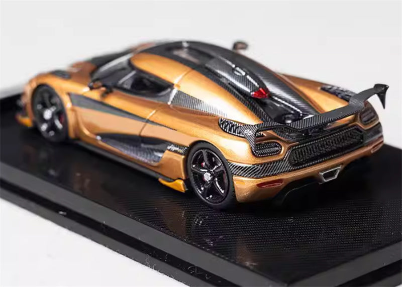 SmallcarsART Koenigsegg Agera RS Supercar Rose gold carbon fiber 1:64 Car Pre-built Model view2