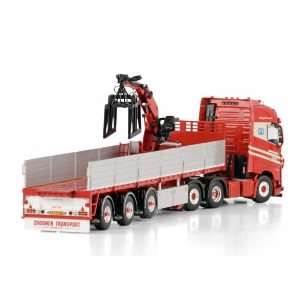 1:50 VOLVO INT. TRANSPORTEN FH5 6X2 BRICK TRAILER 3 AXLE WSI  Red Diecast Model