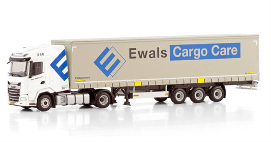 WSI DAF XG 4X2 CURTAINSIDE TRAILER - 3 AXLE Ewals Cargo Care 1:50 Truck Pre-built Model