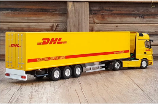 Mercedes ACTROS Shipping Container Truck DHL coating 1:50 Truck Pre-built Airliner Model Display view2