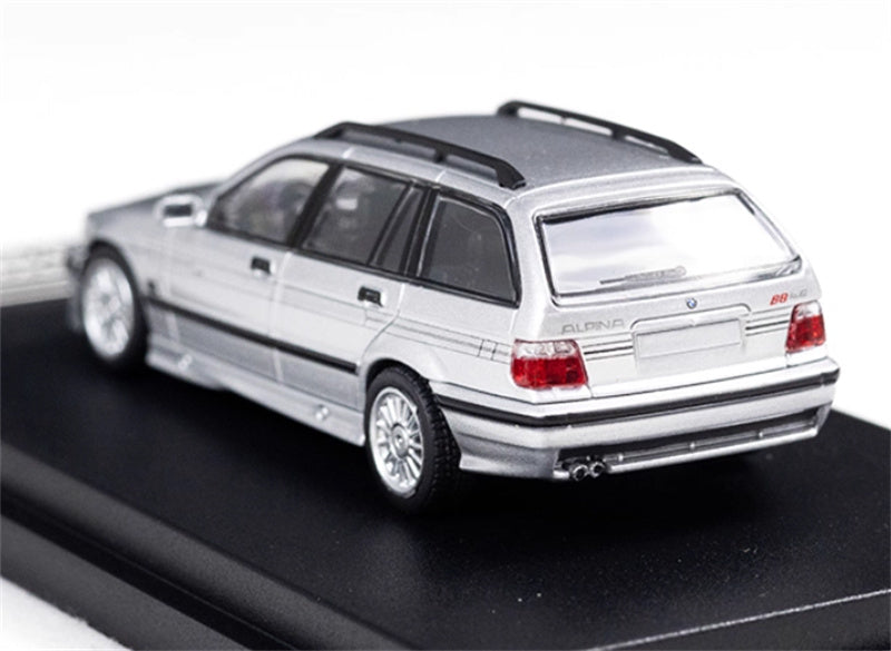 Mortal Third Generation BMW 3 Series E36 Alpina B8 Four-Door Wagon metallic silver Limited Edition 699PCS ONLY 1:64 Car Pre-built Model view4
