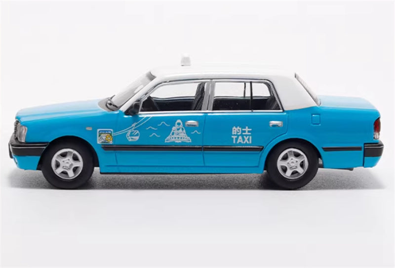 LMLF MODEL Toyota Crown Comfort Hong Kong Lantau Island Taxi Blue 1:64 Car Pre-built Model view3