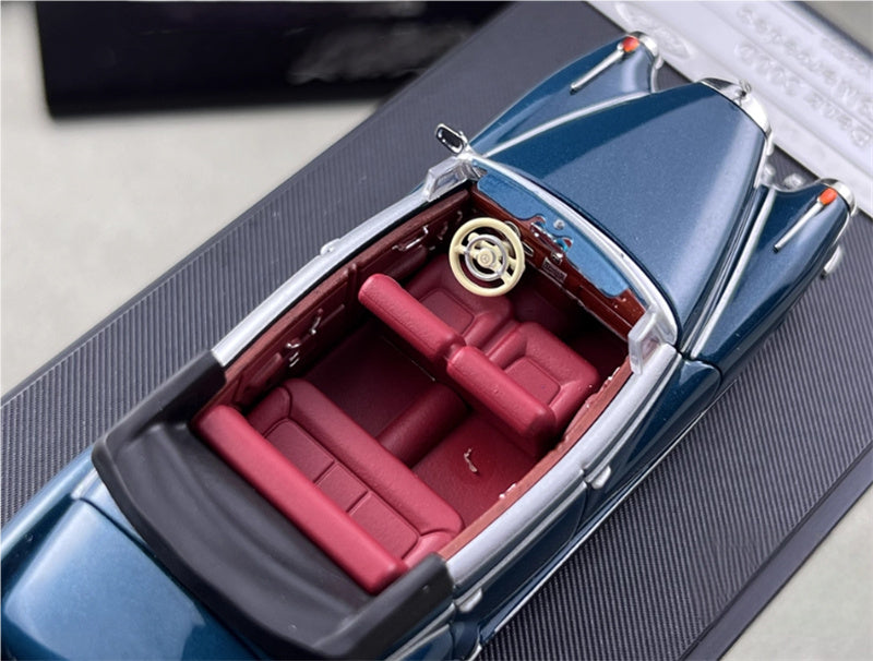 SEEKER Mercedes Benz 300D Adenauer W189 1959 convertible Soft top Blue 1:64 Car Pre-built Model view2