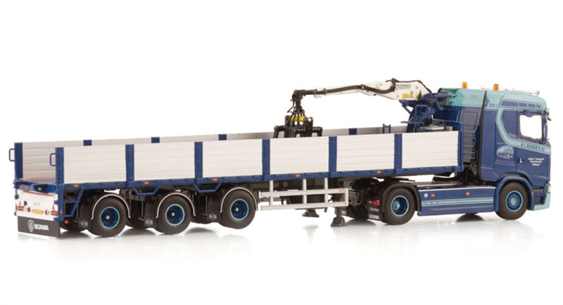 WSI SCANIA S NORMAL CS20N 4X2 BRICK TRAILER - 3 AXLE A.C. Baauw 1:50 Truck Pre-built Model