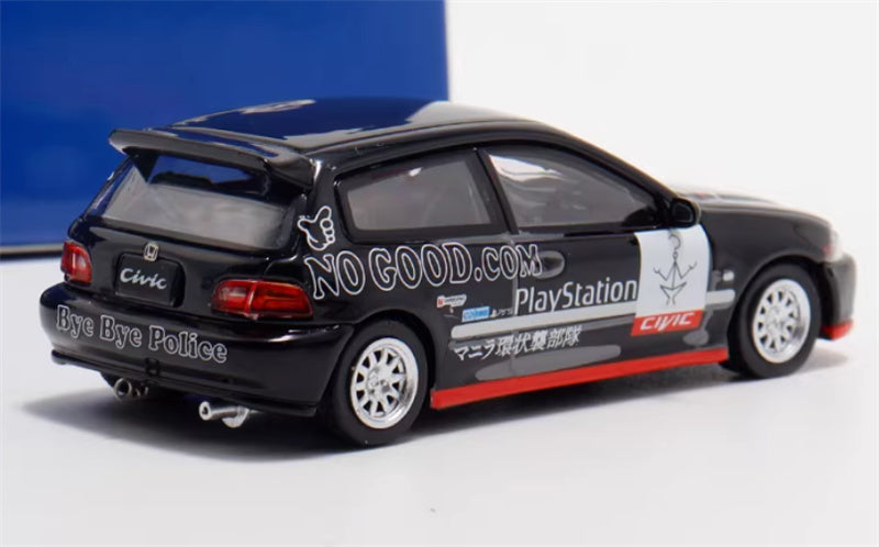 SW Honda Civic EG6 Black PlayStation Limited Edition 499PCS ONLY 1:64 Car Pre-built Model view4
