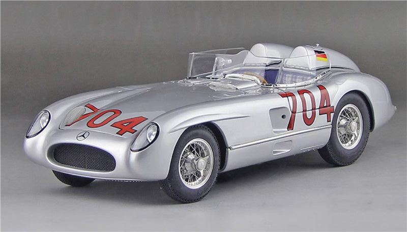 CMC Mercedes Benz 300 SLR Mille Miglia 1955 Herrmann #704 Limited Edition 2000PCS ONLY silver 1:18 Car Pre-built Model view1