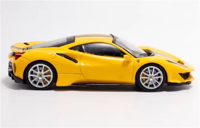 Ichiban Model Ferrari 488 Novitec Pista Yellow Super Racing Limited Edition 399pcs ONLY 1:64 Car Pre-built Model