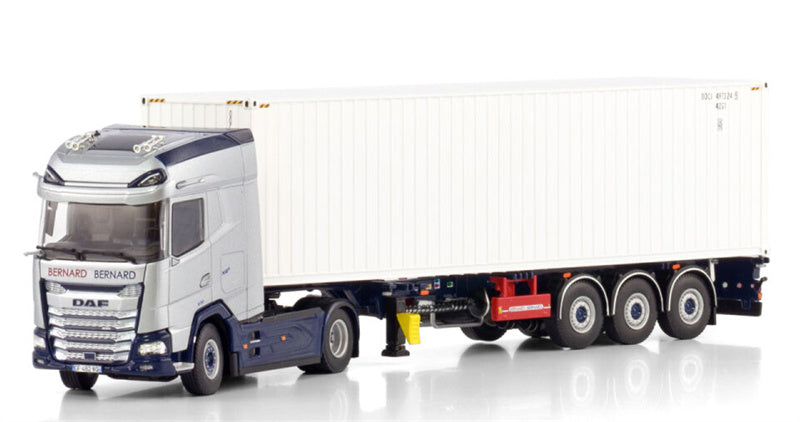 WSI DAF XG+ 4X2 FLEX CONTAINER TRAILER - 3 AXLE + 40FT CONTAINER Bernard et Bernard 1:50 Truck Pre-built Model
