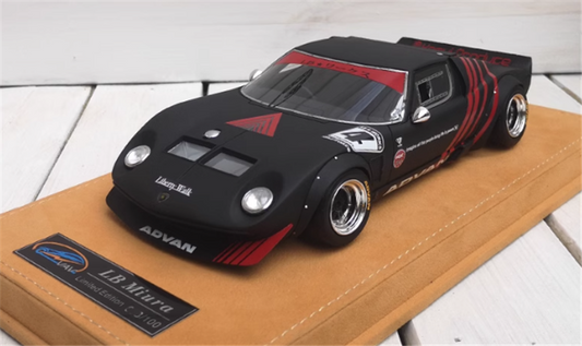 Lamborghini miura Vintage car Matte black 1/18car Pre-a Model