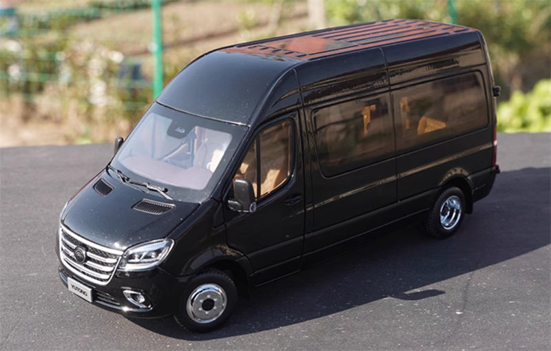 Yutong Tianjun V6 Light Bus New Energy Obsidian Black 1:24 Bus Pre-built Model