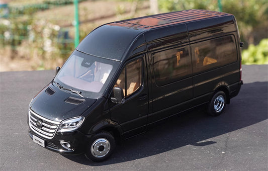 Yutong Tianjun V6 Light Bus New Energy Obsidian Black 1:24 Bus Pre-built Model