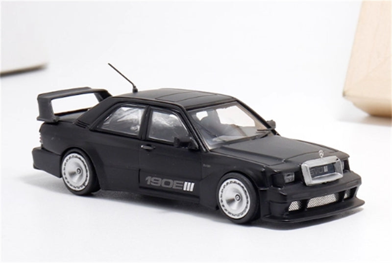 1:64 Mercedes Benz 190E EVO III W201 Matte Black BSC DIECAST Model