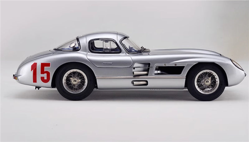 CMC Mercedes Benz 300 SLR Uhlenhaut Coupe GP Sweden 1955 #15 silver Limited Edition 1:18 Car Pre-built Model view5