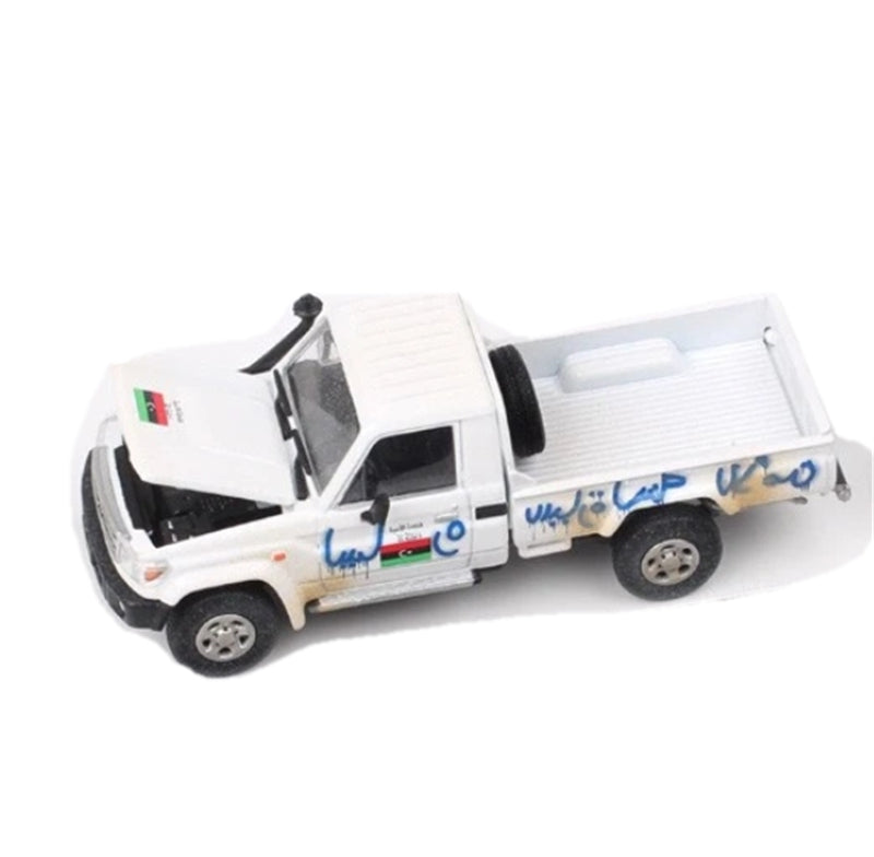 RHINO MODEL Toyota Land Cruiser LC79 White Dirty LX Pickup Truck 1:64 Truck Pre-built Model view3