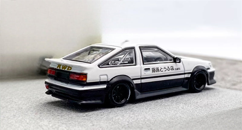SW Toyota AE86 RWB Wide Body Modified Tofu Shop White Limited Edition 499PCS ONLY 1:64 car Pre-built Model view6