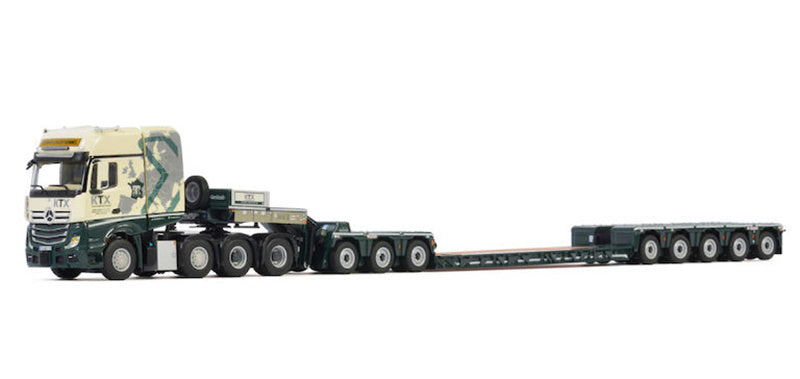 WSI  MB ACTROS MP4 SLT GIGA SPACE 8X4 LOW LOADER-5 AXLE DOLLY-3 AXLE TRANSPORT KTX 1:50 DIECAST Truck