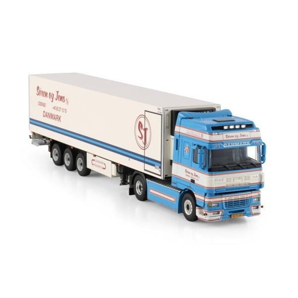 1:50 DAF SOREN OG JENS XF 95 4X2 REEFER TRAILER 3 AXLE WSI   Diecast Model