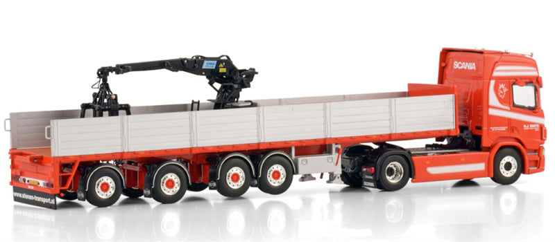 WSI SCANIA R HIGHLINE CR20H 4X2 BRICK TRAILER - 4 AXLE Transportbedrijf H.J. Smits 1:50 Truck Pre-built Model