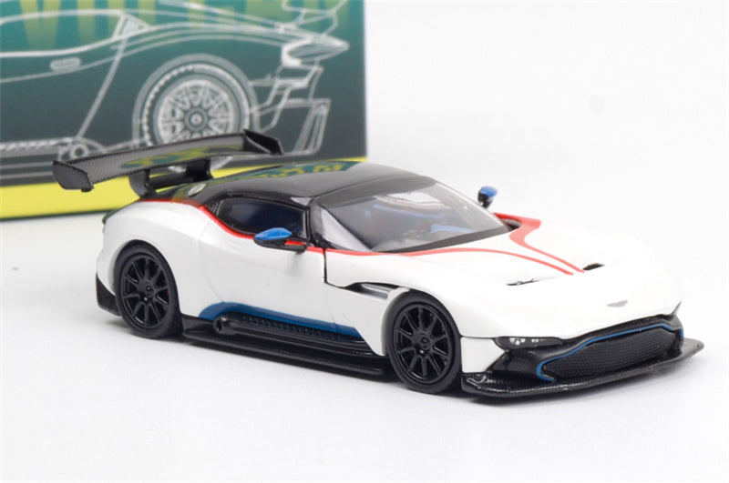 Fine works 64 Aston Martin Vulcan Supercar Limited Edition 999PCS ONLY pearl white 1:64 Car Pre-built Model view4