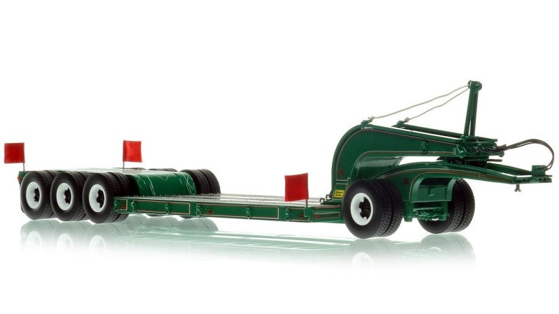 1:50 Talbert  1960s 60-Ton Cableneck Lowbed w/ Single-Axle Dolly Heavy Haul Replicas  Green Diecast Model