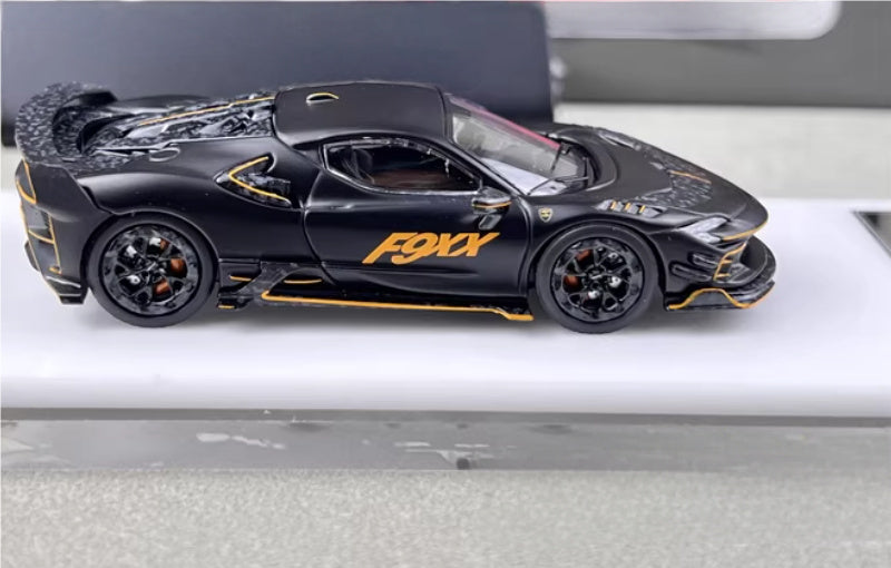 HKM Premium Mansory modified version Ferrari SF90 F9XX supercar Black hardtop Limited Edition 1:64 Car Pre-built Airliner Model Display view9