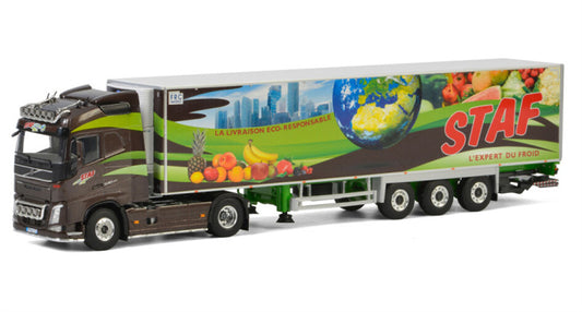 WSI  VOLVO FH4 GLOBETROTTER 4x2 REEFER TRAILER - 3 AXLE STAF 1:50 Truck Pre-built Model