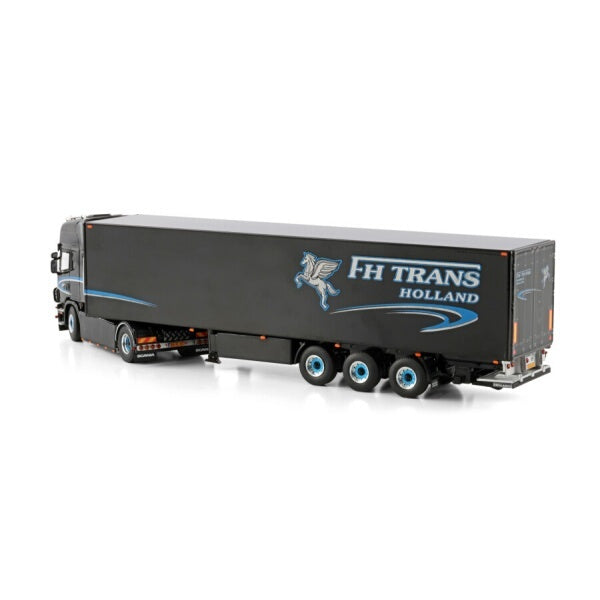 1:50 SCANIA FH TRANS 4 series 4X2 REEFER TRAILER 3 AXLE WSI  Black Diecast Model