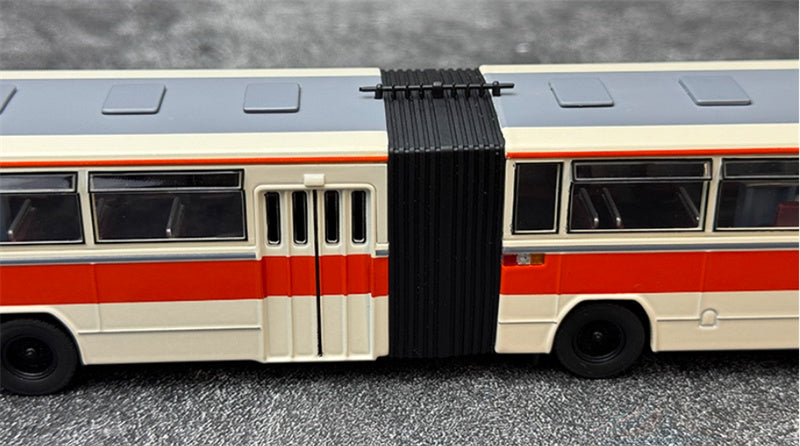 Beijing Public Transport BG670 1 Road articulated bus tangerine orange 1:64 Bus Pre-built Model view2