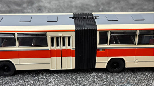 Beijing Public Transport BG670 1 Road articulated bus tangerine orange 1:64 Bus Pre-built Model view2