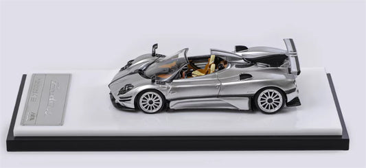 HKM Premium Pagani Zongta 760 Convertible Silver Limited Edition 999PCS ONLY 1:64 Car Pre-built Model view2