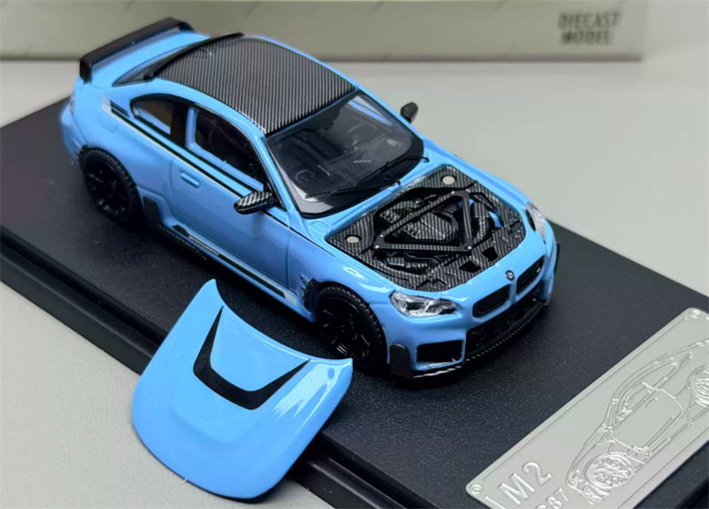 1:64 BMW M2 G87 Zandvort Blue Fei Xiang Open version DIECAST Civil Car Model