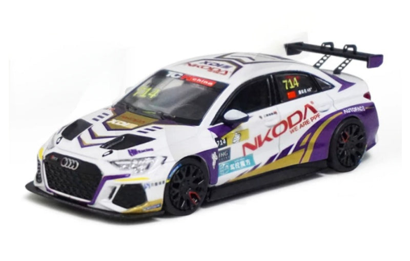 1:64 Audi Pan Yiming Nkoda Racing Team 2024 RS3 LMS TCR CTCC KiloWorks Diecast Model view1