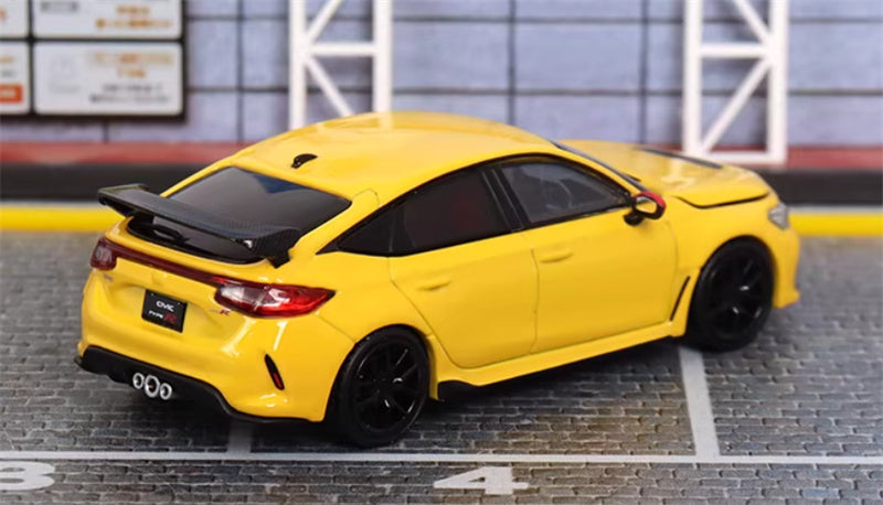 MOTORHELIX Honda Civic Type R FL5 Yellow Christmas Livery 1:64 car Pre-built Model view5