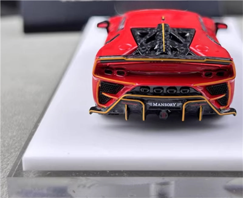 HKM Premium Mansory modified version Ferrari SF90 F9XX supercar Red hardtop Limited Edition 1:64 Car Pre-built Airliner Model Display view6