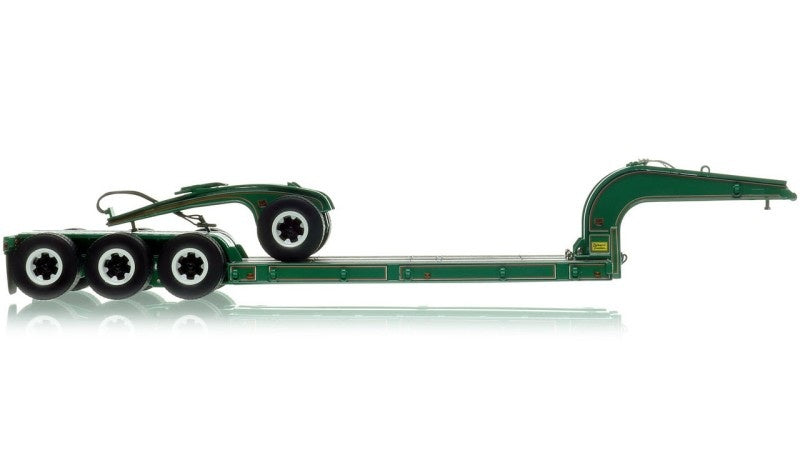 1:50 Talbert  1960s 60-Ton Cableneck Lowbed w/ Single-Axle Dolly Heavy Haul Replicas  Green Diecast Model