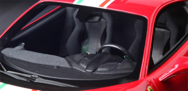 BBR MODELS Ferrari 488 Pista #51 red Black Wheel Red calipers Leather base Limited Edition 30PCS ONLY 1:18 Car Pre-built Model view6